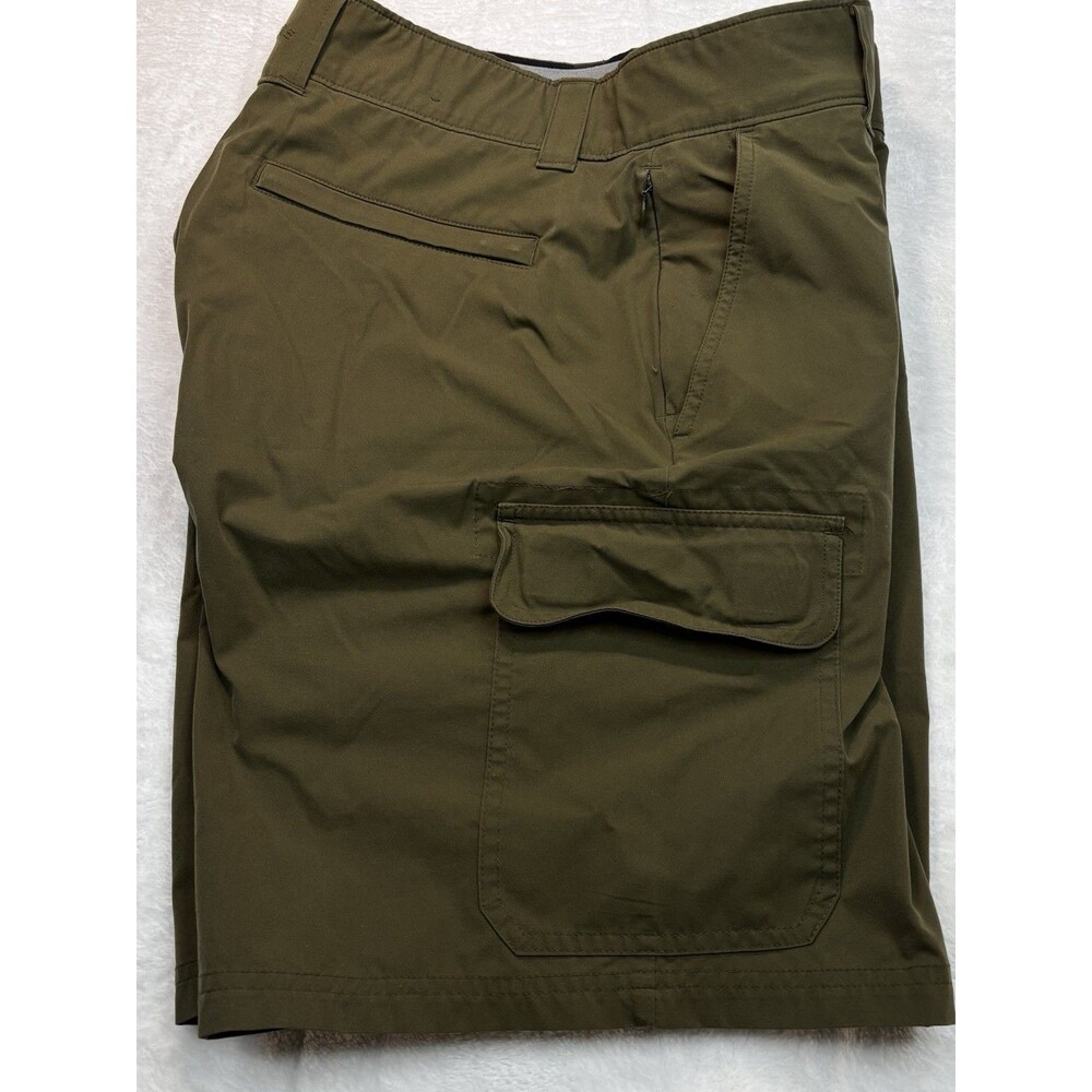 Orvis Cargo Shorts Men's Size 32 Olive Green Hiking Outdoor Gorpcore Zip Pockets